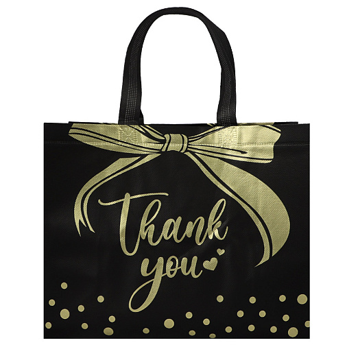 Подарочный пакет Thank you 32*14*25,5 см черный