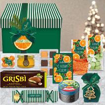 Новогодний набор конфет: ассорти, мармелад-суфле, меренги, драже, мед, печенье, чай 920г