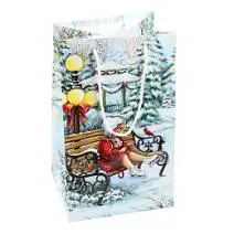 Новогодний подарочный пакет «Девочка на коньках» 30*18*16,5см