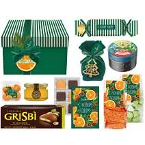 Новогодний набор конфет: ассорти, мармелад-суфле, меренги, драже, мед, печенье, чай 920г