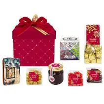 Новогодний набор с конфетами, вареньем и чаем 450г